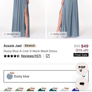 Azazie Dusty Blue Maxi Skirt with Side Slit